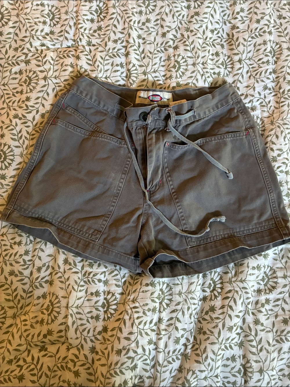 Vintage Relaxed Drawstring Bermuda Shorts in Gray